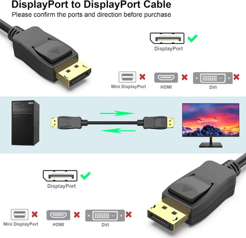 DisplayPort to DisplayPort  8K @ 60Hz Cable 1.8m