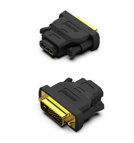 DVI to HDMI, Bidirectional DVI to HDMI Male to Female 2 Pack