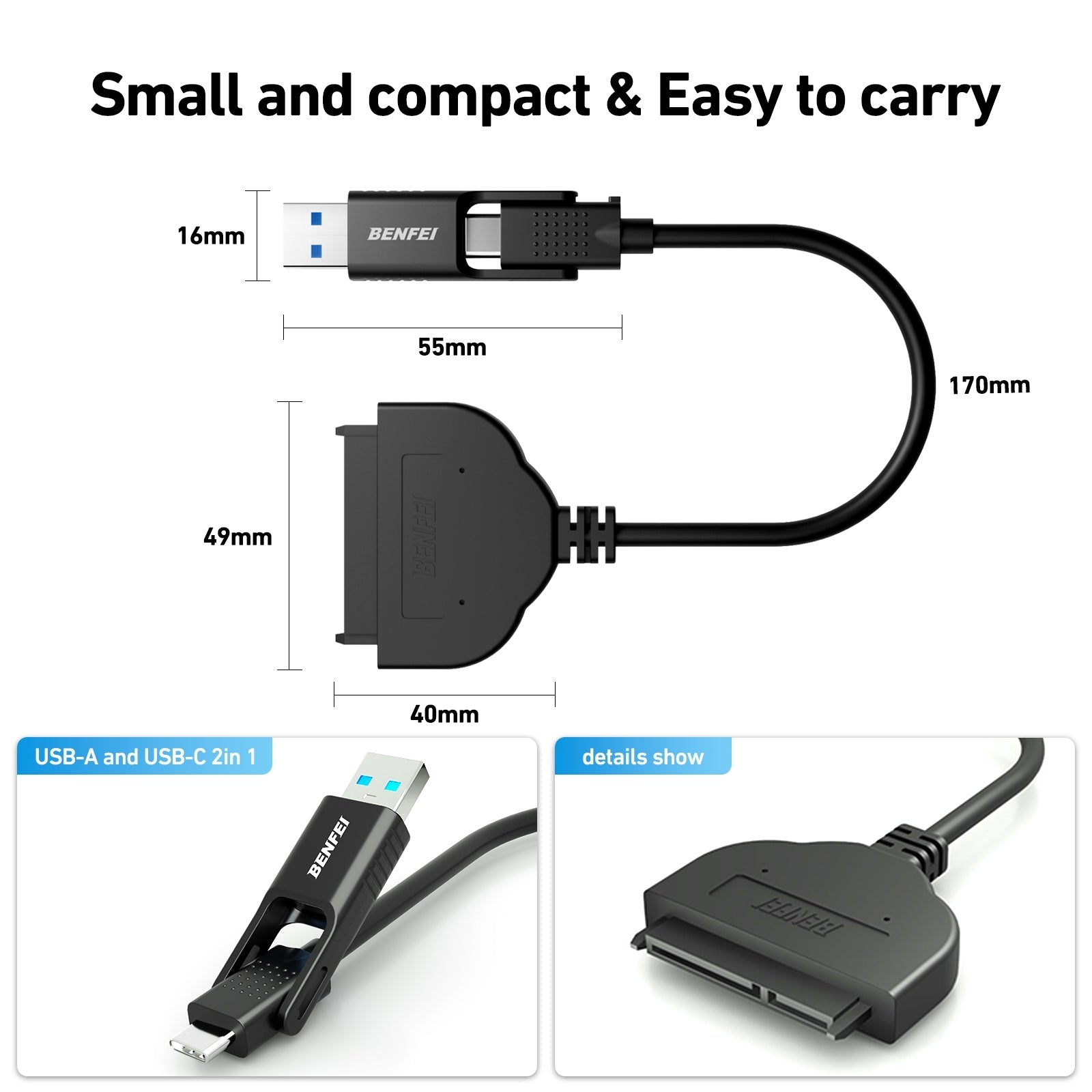 2in1 USB-C/USB 3.0 to SATA III Hard Driver Adapter