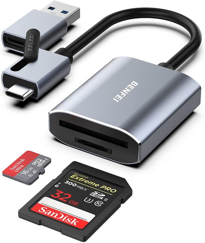 USB Type-C/Type-A to SD TF Card Reader