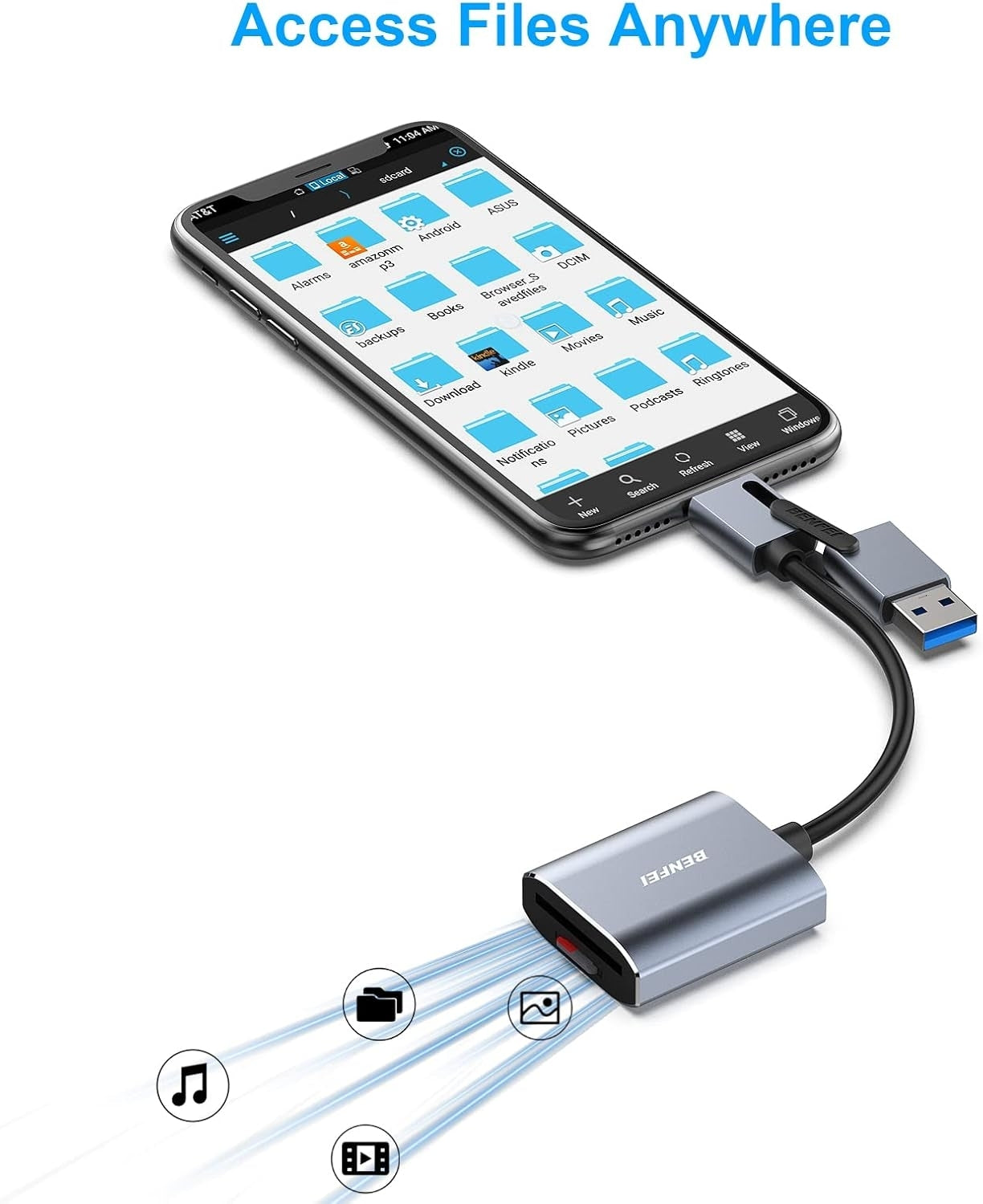 USB Type-C/Type-A to SD TF Card Reader