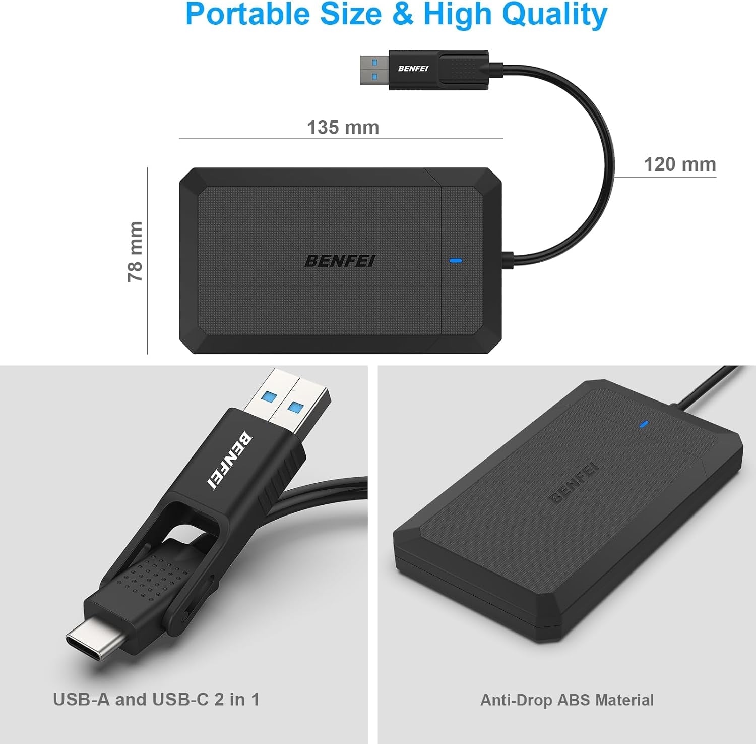 2.5 Inch SATA to USB Tool Free External Hard Drive Enclosure