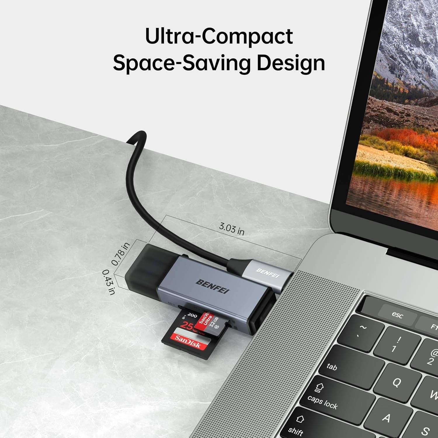 SD Card Reader, USB C to SD Micro SD Card Memory Card  Adapter