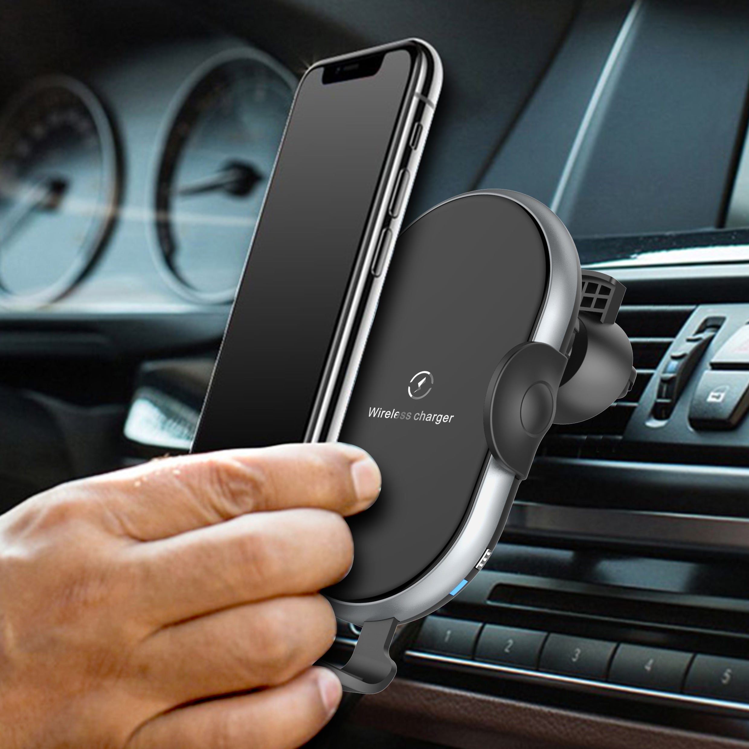 Automatic Clamping Wireless Car Charger,With Backlight