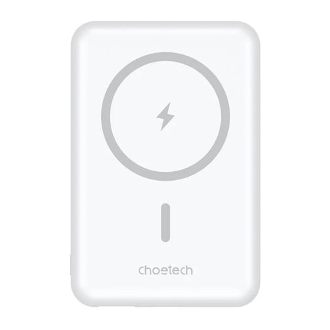 Sleek 5000mAh Wireless Magnetic Power Bank - White