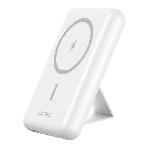 Sleek 5000mAh Wireless Magnetic Power Bank - White