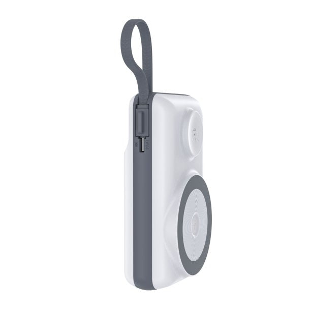 White 20,000mAh Wireless Power Bank - USB-A & USB-C Fast Charge