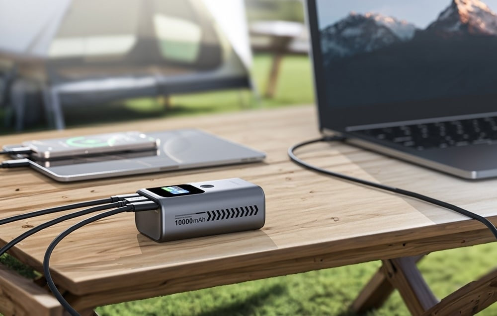 Sleek 10000mAh PD30W Power Bank - USB-A & USB-C