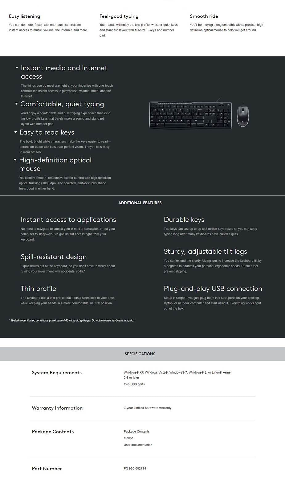 Mk200 Media Keyboard Mouse (920-002693)