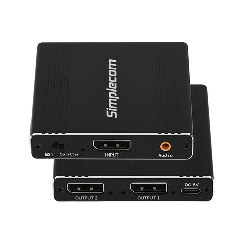 4K DisplayPort Splitter 1 In 2 Out - Dual Monitor MST Hub