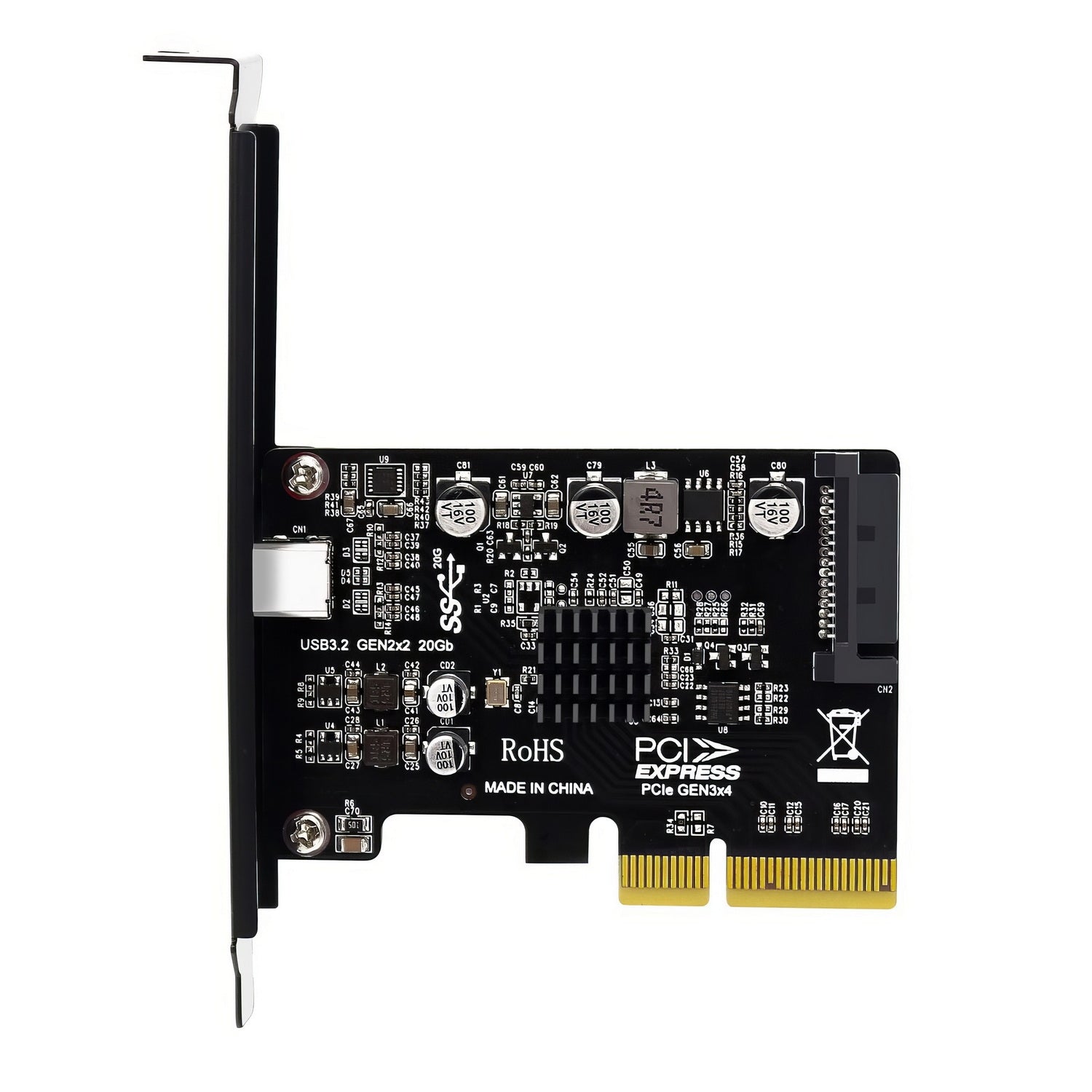 EC318v2 PCI-e x4 to USB 3.2 Gen2x2 20Gbps USB-C Expansion Card