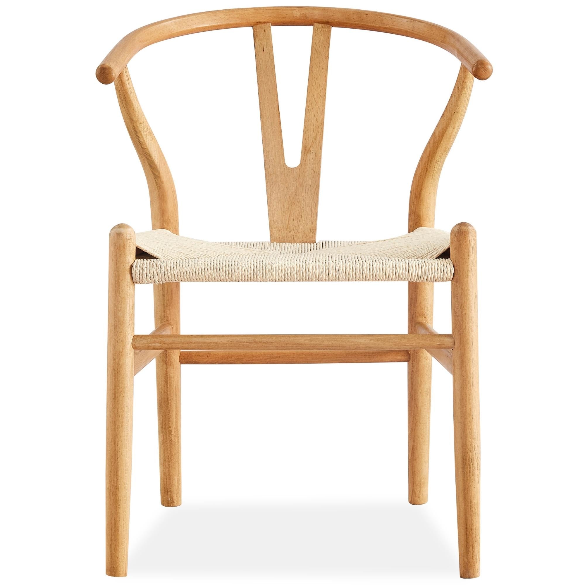 Set Of 2 Wishbone Dining Chair Beech Timber Replica Hans Wenger Natural