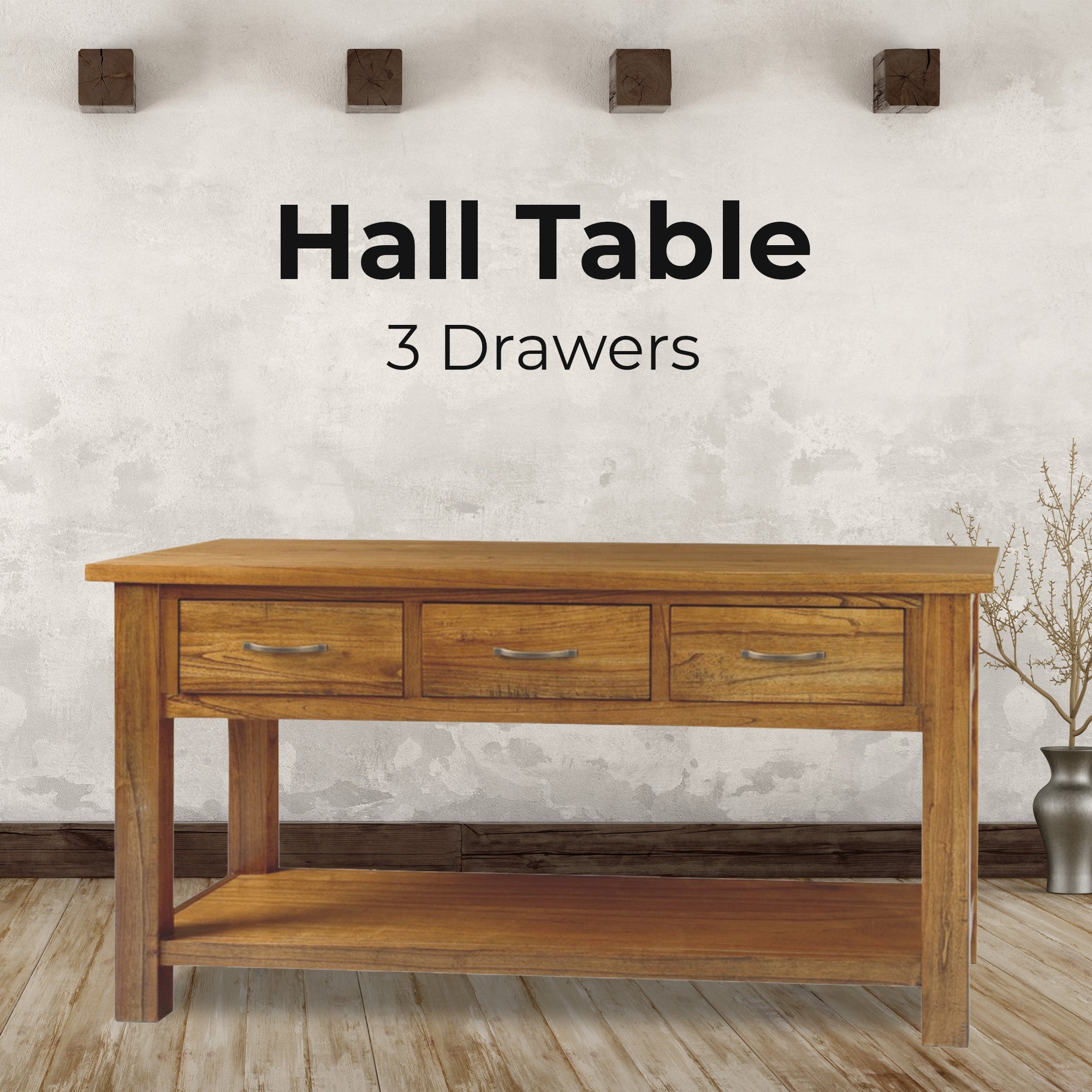 Console Hallway Entry Table 156Cm Solid Mt Ash Timber Wood - Brown