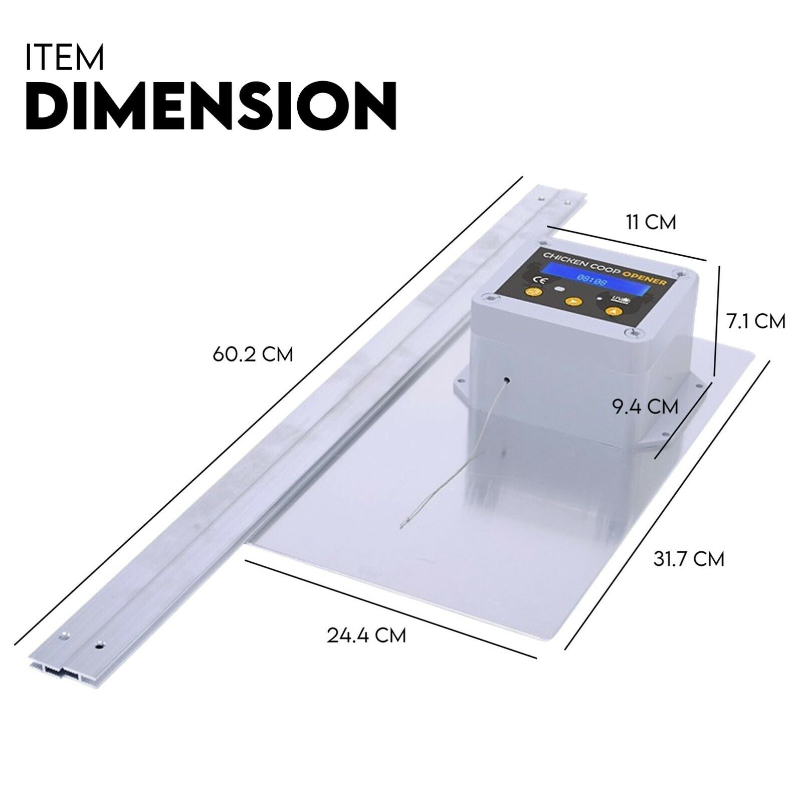 Chicken Coop Door With Digital Lcd Screen To Manage Timer And Sensor