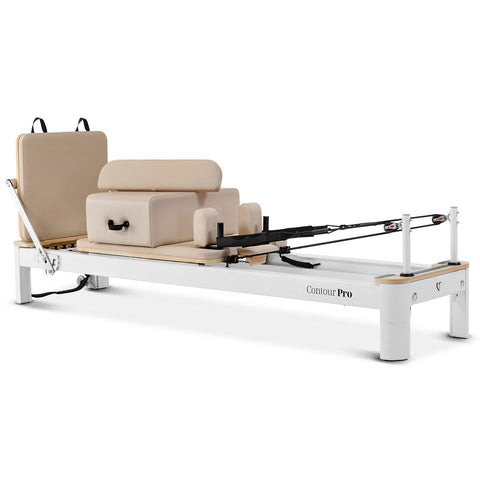 Fitness Contour Pro Aluminum Pilates Reformer Bed Set (Beige)