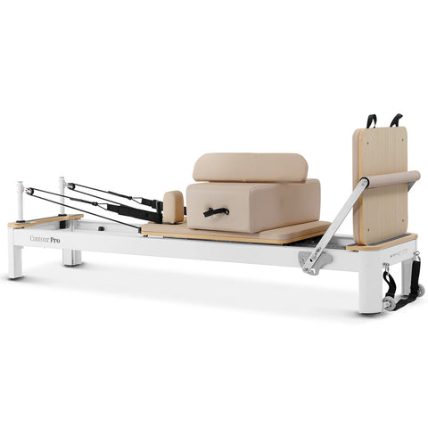 Fitness Contour Pro Aluminum Pilates Reformer Bed Set (Beige)