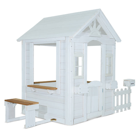 Kids Teddy Cubby House In White (V2) With Floor