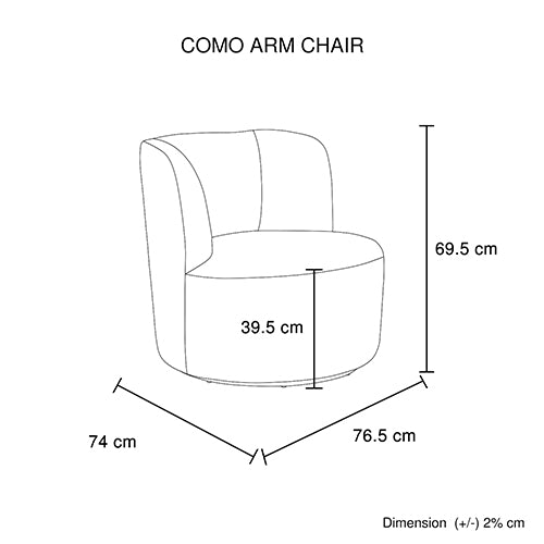 Dark Grey Fabric Upholstered Arm Chair With Rotating Metal Base