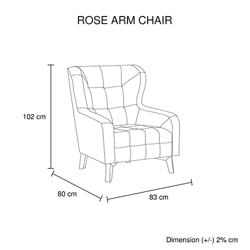 High-Back Accent Armchair - Designer Fabric & Wooden Legs