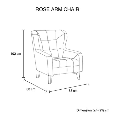 High-Back Accent Armchair - Designer Fabric & Wooden Legs