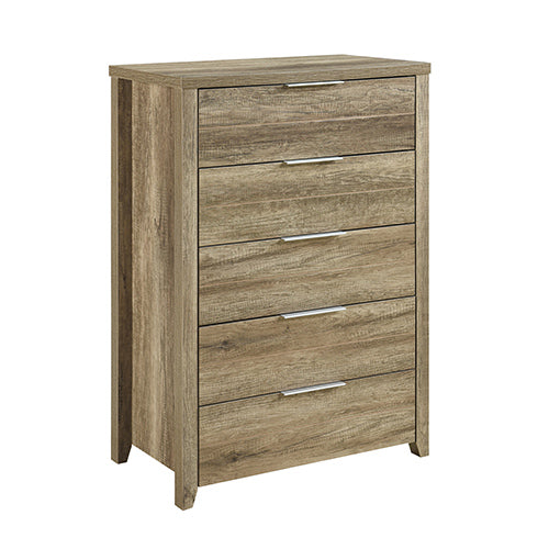 Modern 4-Piece Bedroom Suite - Natural Wood MDF, Oak