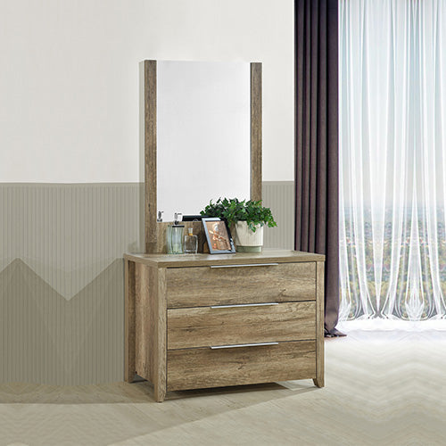 Modern 4-Piece Bedroom Suite - Natural Wood MDF, Oak