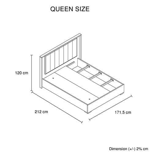 Queen Bed Frame with LED Headboard - Champagne