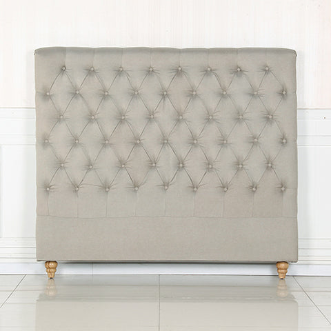 Elegant Beige Upholstered Double Headboard