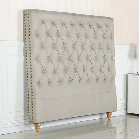 Elegant Beige Upholstered Double Headboard