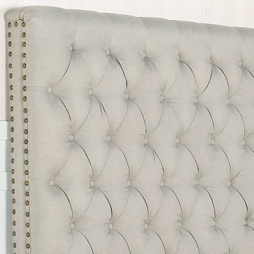 Elegant Beige Upholstered Double Headboard