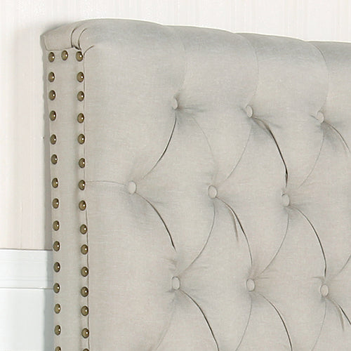 Elegant Beige Upholstered Double Headboard