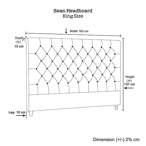 Elegant Beige Upholstered King Headboard