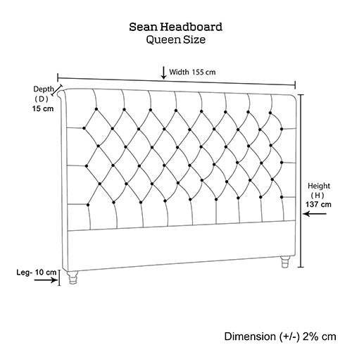 Elegant Beige Upholstered Queen Headboard