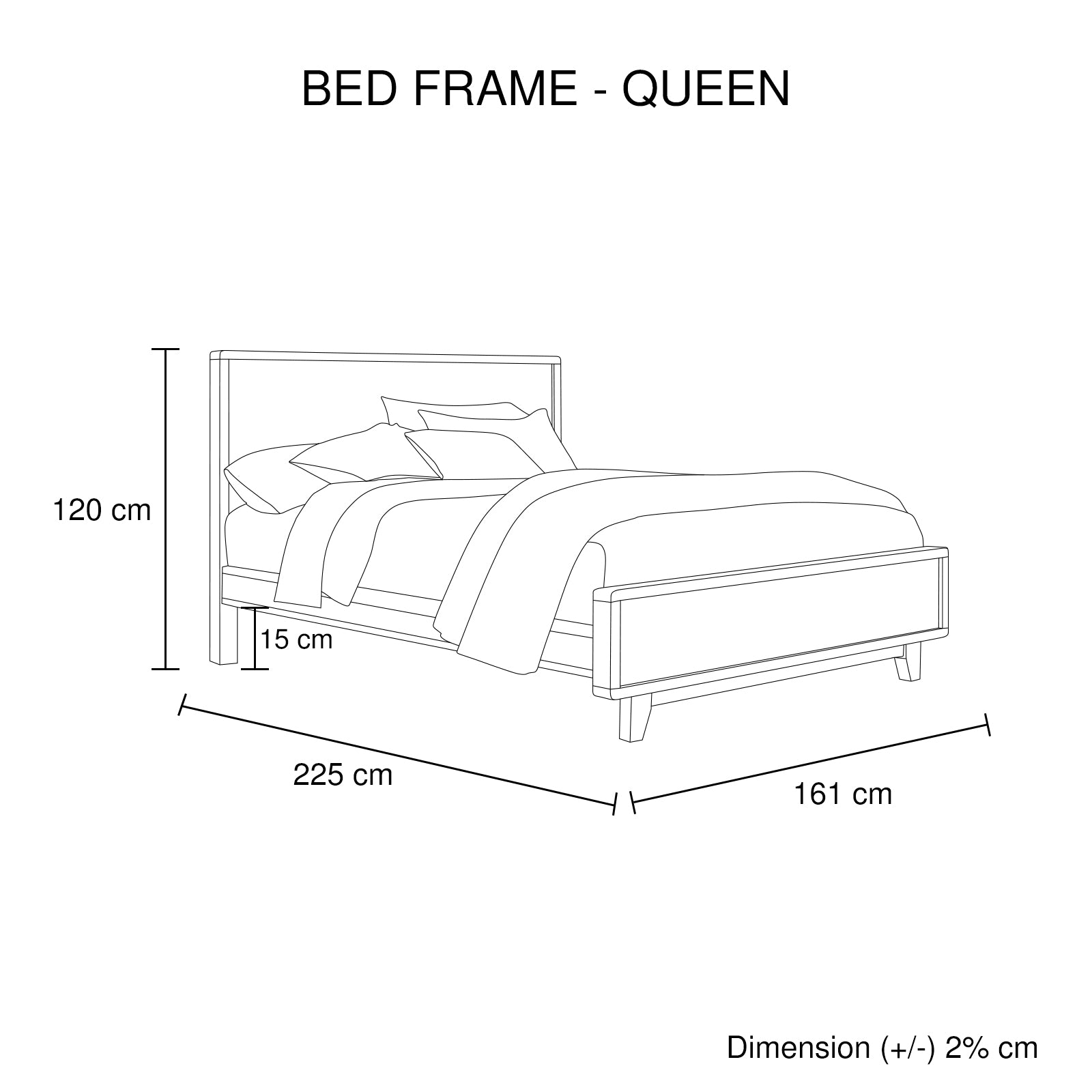 Queen Size Wooden Bed Frame In Solid Wood Antique Design Light Brown