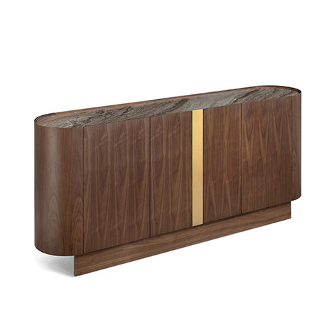 Buffet Mdf Melamine Interior Storage In Dark Walnut Colour