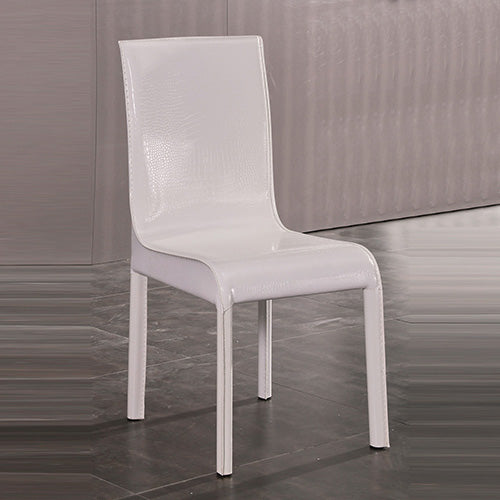 Rectangular High Gloss Dining Set: Table & 6 White Chairs