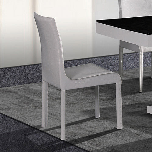 Rectangular High Gloss Dining Set: Table & 6 White Chairs