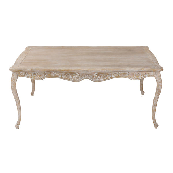 Dining Table Oak Wood Plywood Veneer White Washed Finish In Large Size