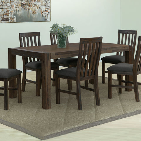 Dining Table 180Cm Medium Size With Solid Acacia Wooden Base In Chocolate