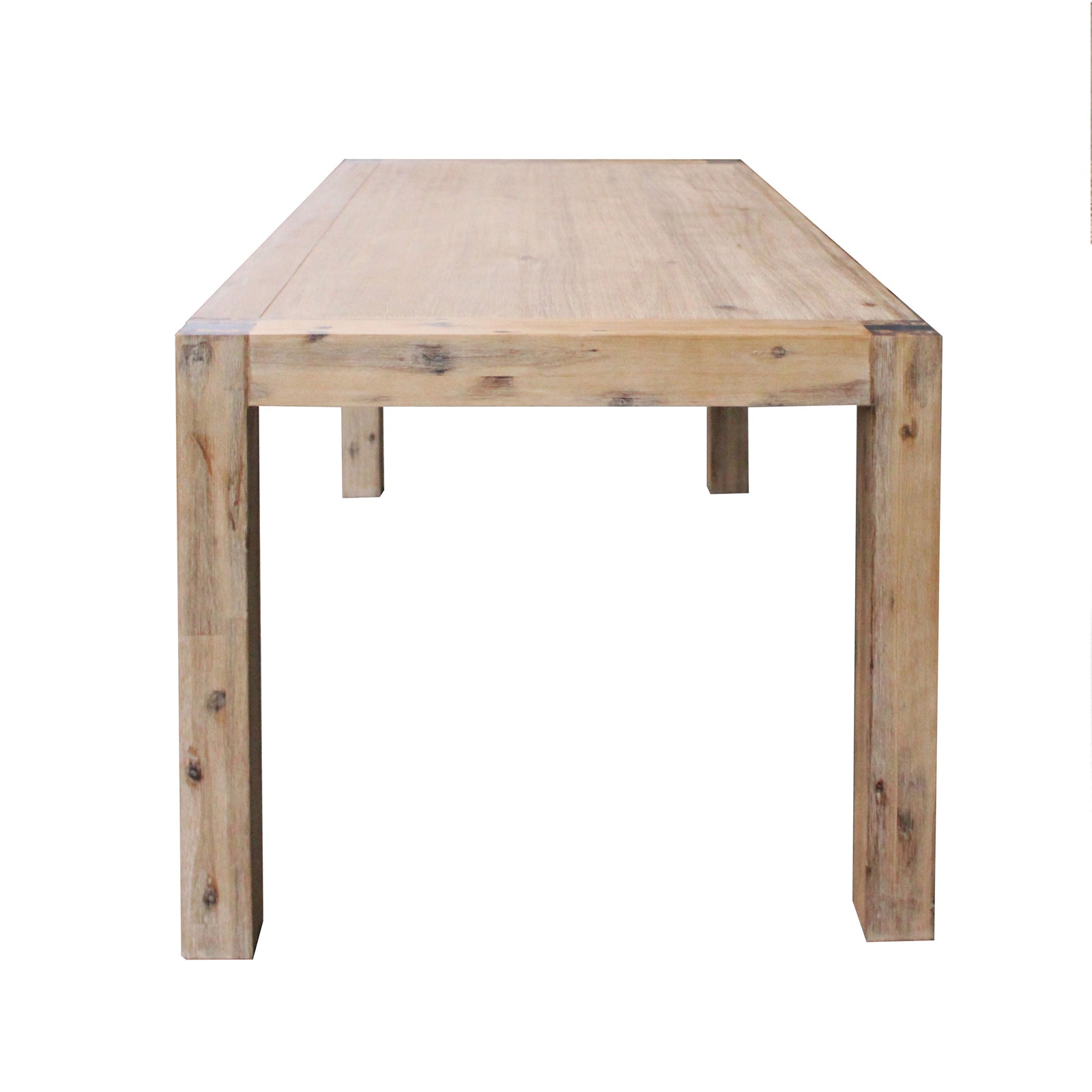 Dining Table 210Cm Large Size With Solid Acacia Wooden Base In Oak