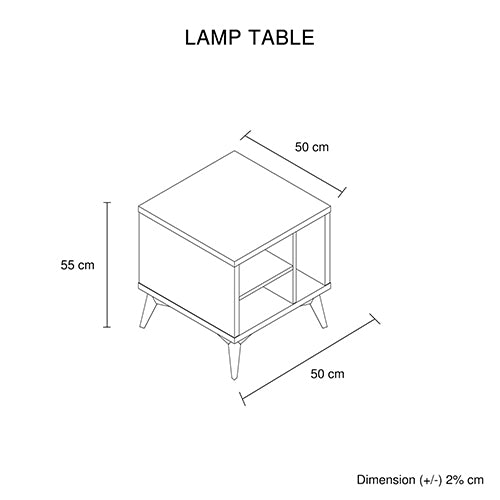 Lamp Table 3 Open Storage Cabinet Mdf In Champagne Colour