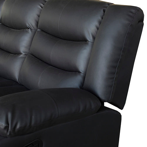 Luxurious Recliner Pu Leather 3R sofa-Black