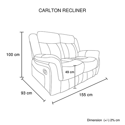 Grey Fabric Recliner Sofa With Sturdy Metal Mechanism