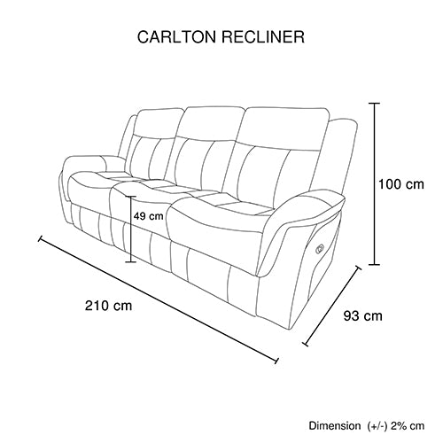 Grey Fabric Recliner Sofa With Sturdy Metal Mechanism