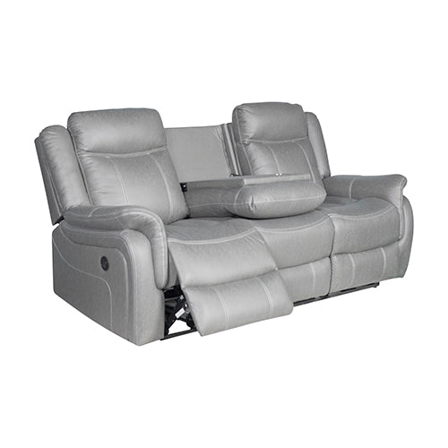 3-2 Seater Grey Fabric Recliner Sofa With Sturdy Metal Mechanism