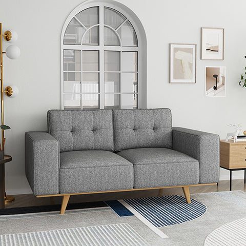 Grey Fabric Sofa With Pocket Spring And Wooden Frame