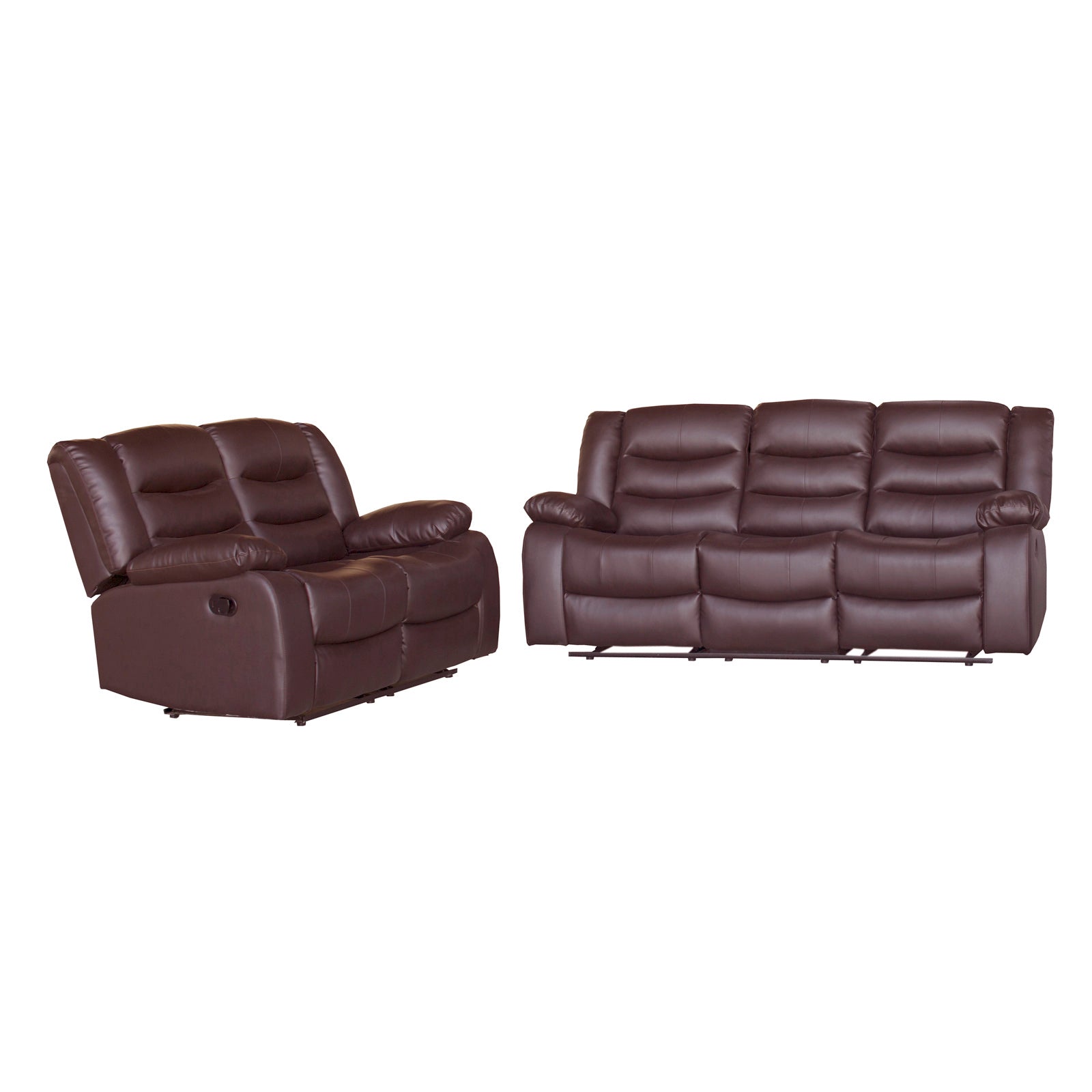 3+2 Seater Recliner Sofa In Leather Lounge Couch In Brown