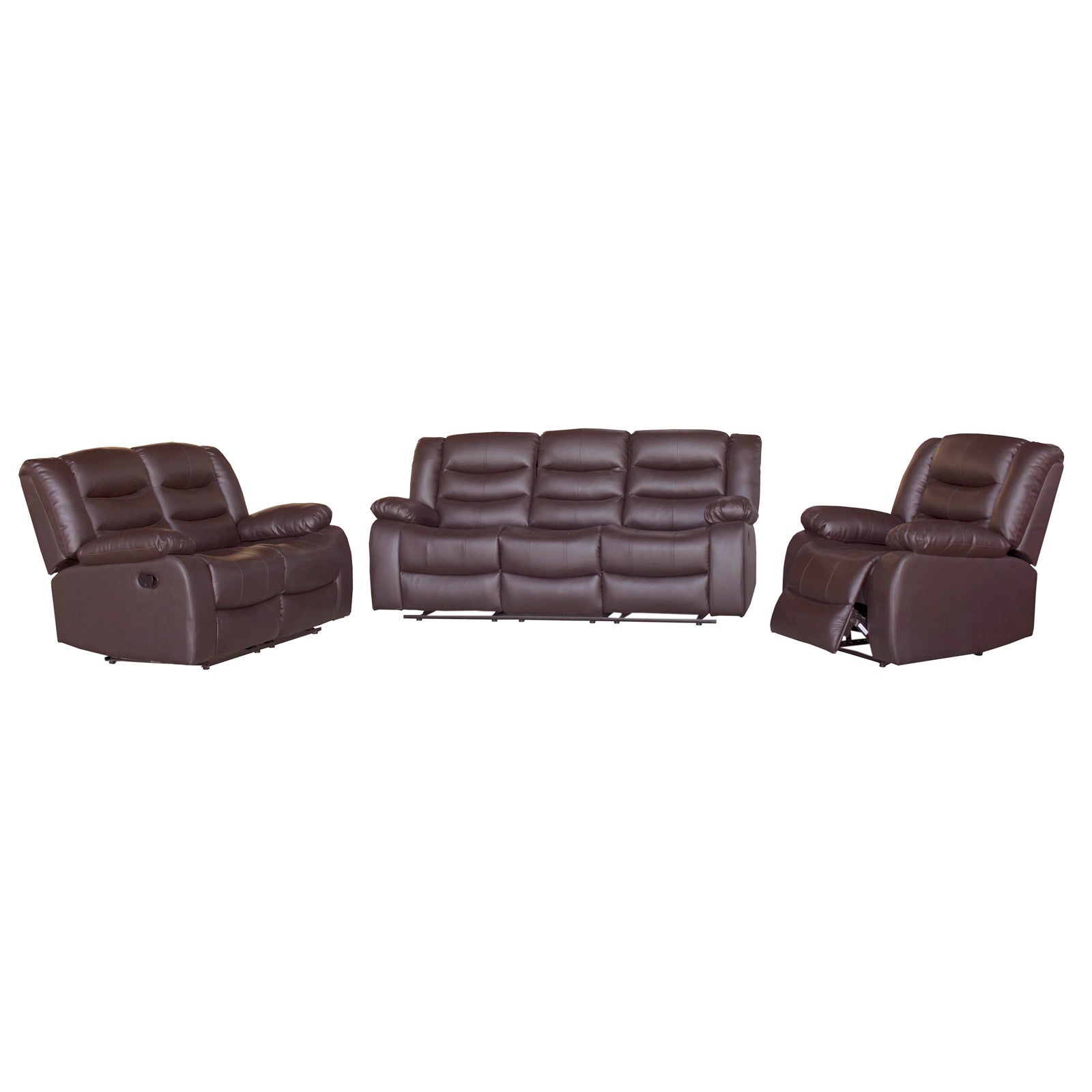 3+2+1 Seater Recliner Sofa In Leather Lounge Couch In Brown