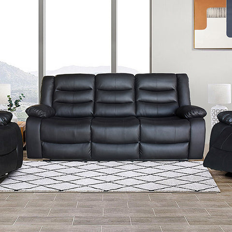 Recliner Sofa In Faux Leather Lounge Couch In Black