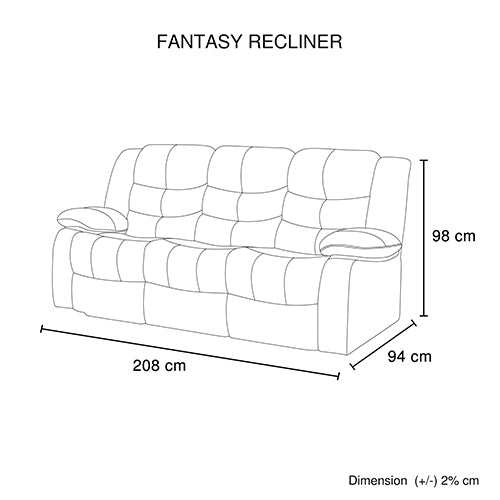 Recliner Sofa In Faux Leather Lounge Couch In Black